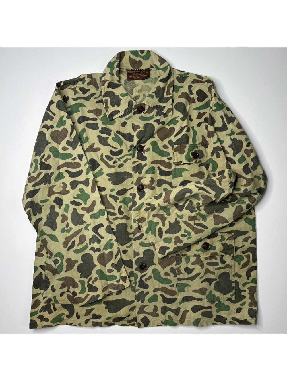 Vintage Caliber Duck Camo Button Up Shirt Jacket Large